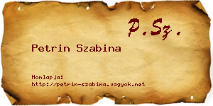 Petrin Szabina névjegykártya