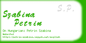 szabina petrin business card
